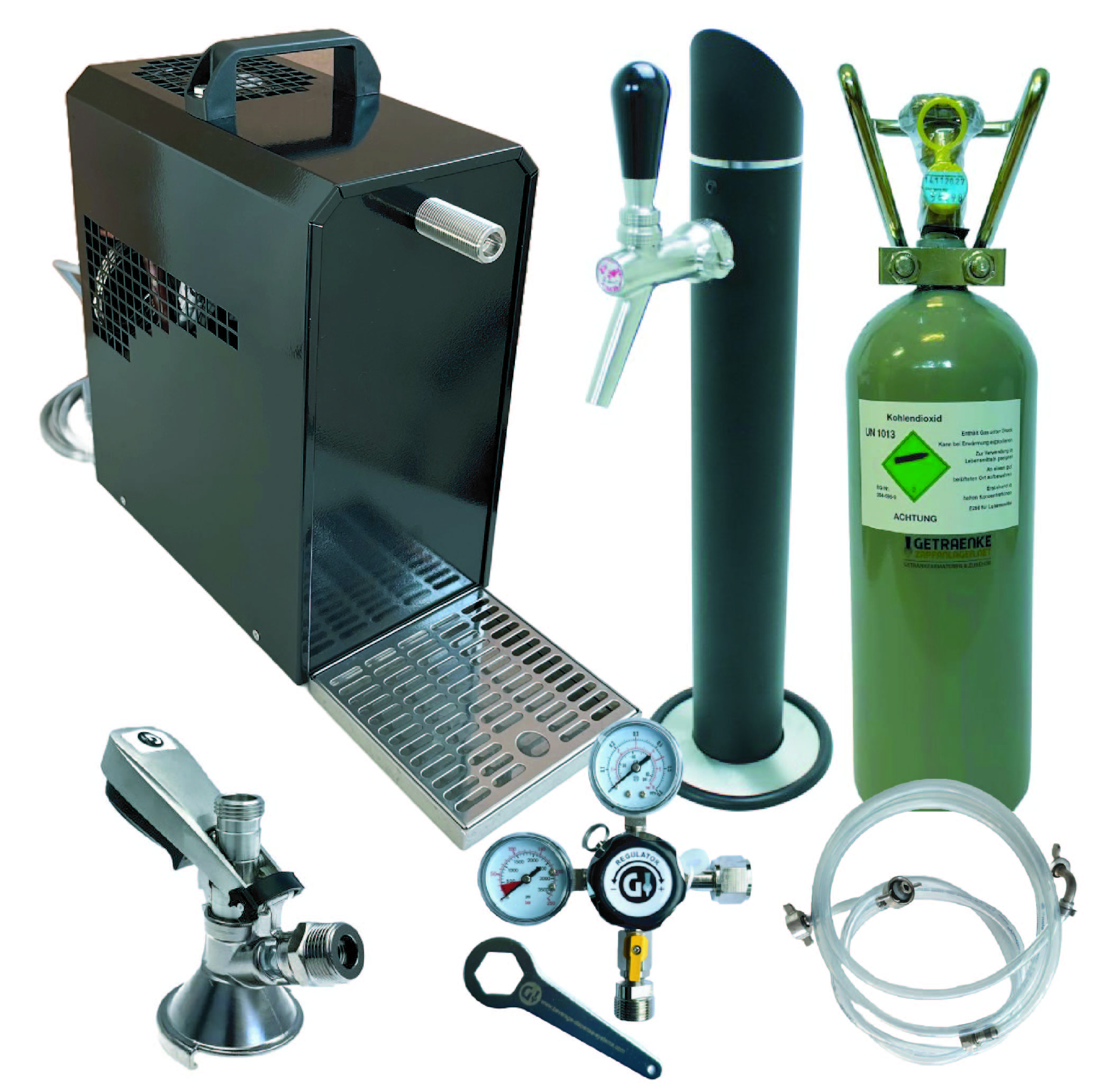 Bierdispenser voor onder de tafel cpl. set incl. schenkzuil Schenkcapaciteit 35 liter