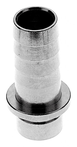 Bierslangtule 10 mm recht met kraag en schouder, roestvrij staal